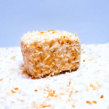 Load image into Gallery viewer, The softest, fluffiest, melt in the mouth handcrafted Vanilla flavoured Marshmallow coated in lightly toasted Coconut flakes