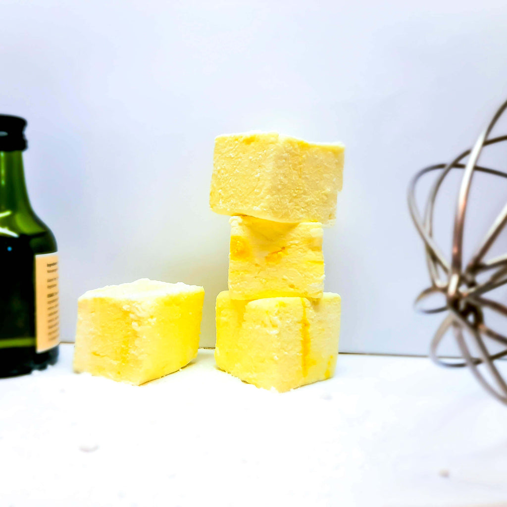 The softest, fluffiest, melt in the mouth handcrafted Lemon flavoured Marshmallow coated in Sherbet