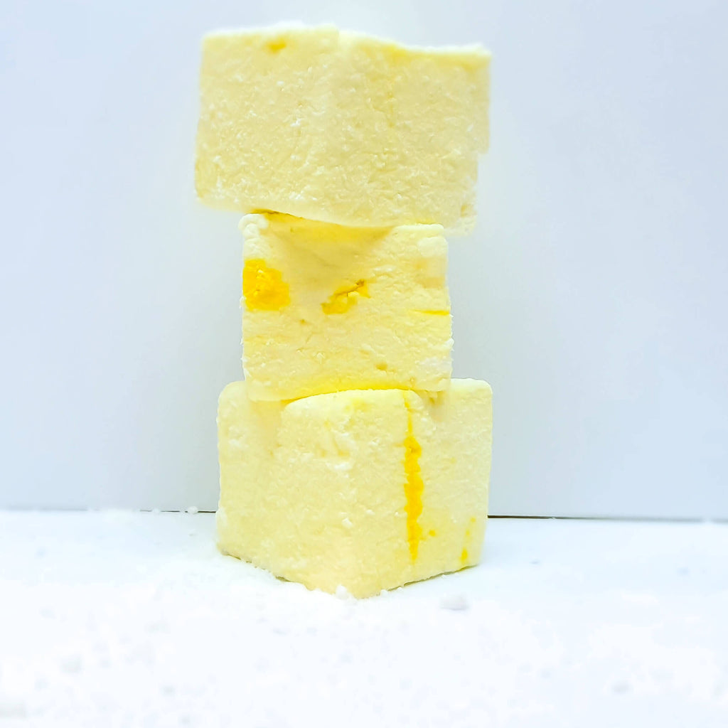 The softest, fluffiest, melt in the mouth handcrafted Lemon flavoured Marshmallow coated in Sherbet