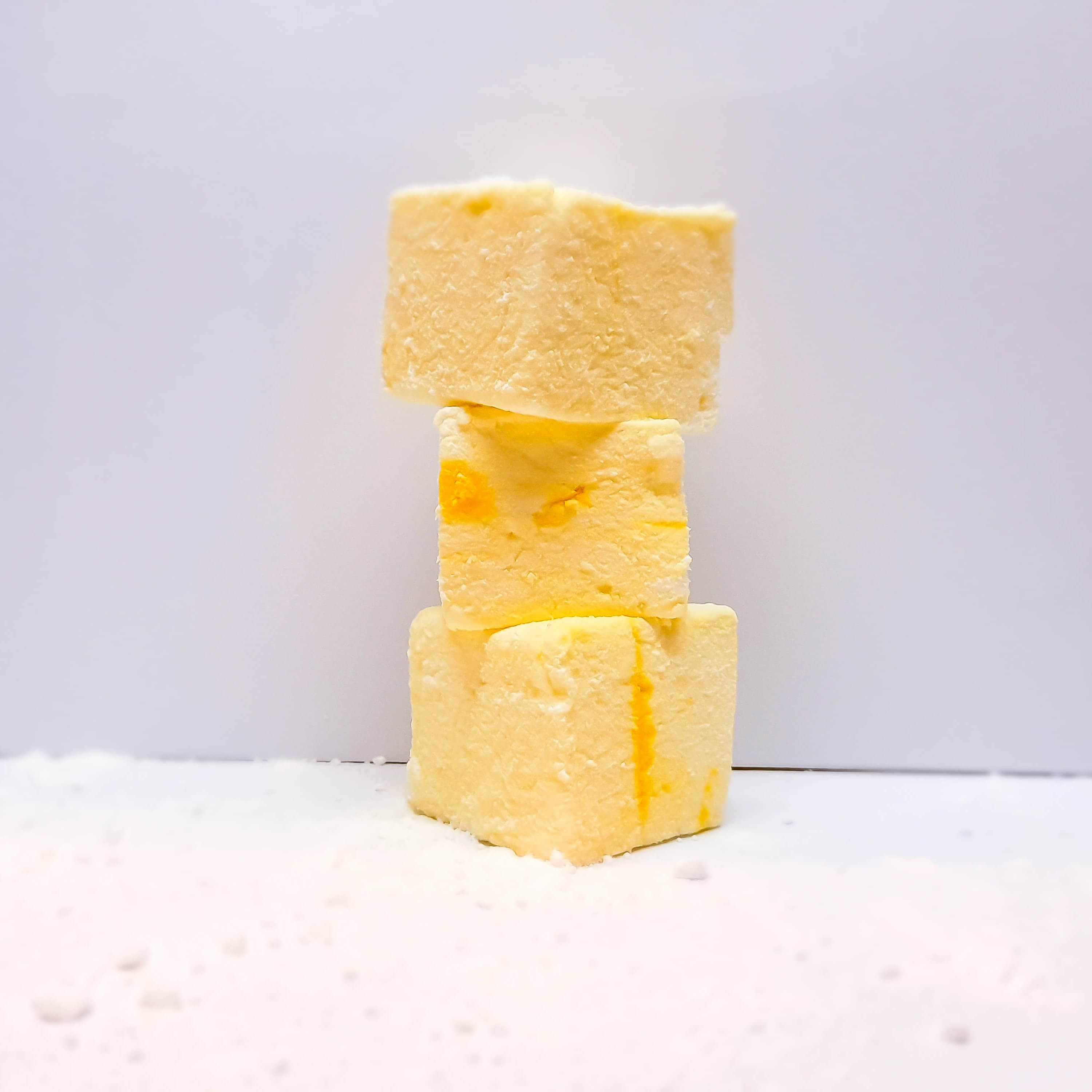 The softest, fluffiest, melt in the mouth handcrafted Lemon flavoured Marshmallow coated in Sherbet