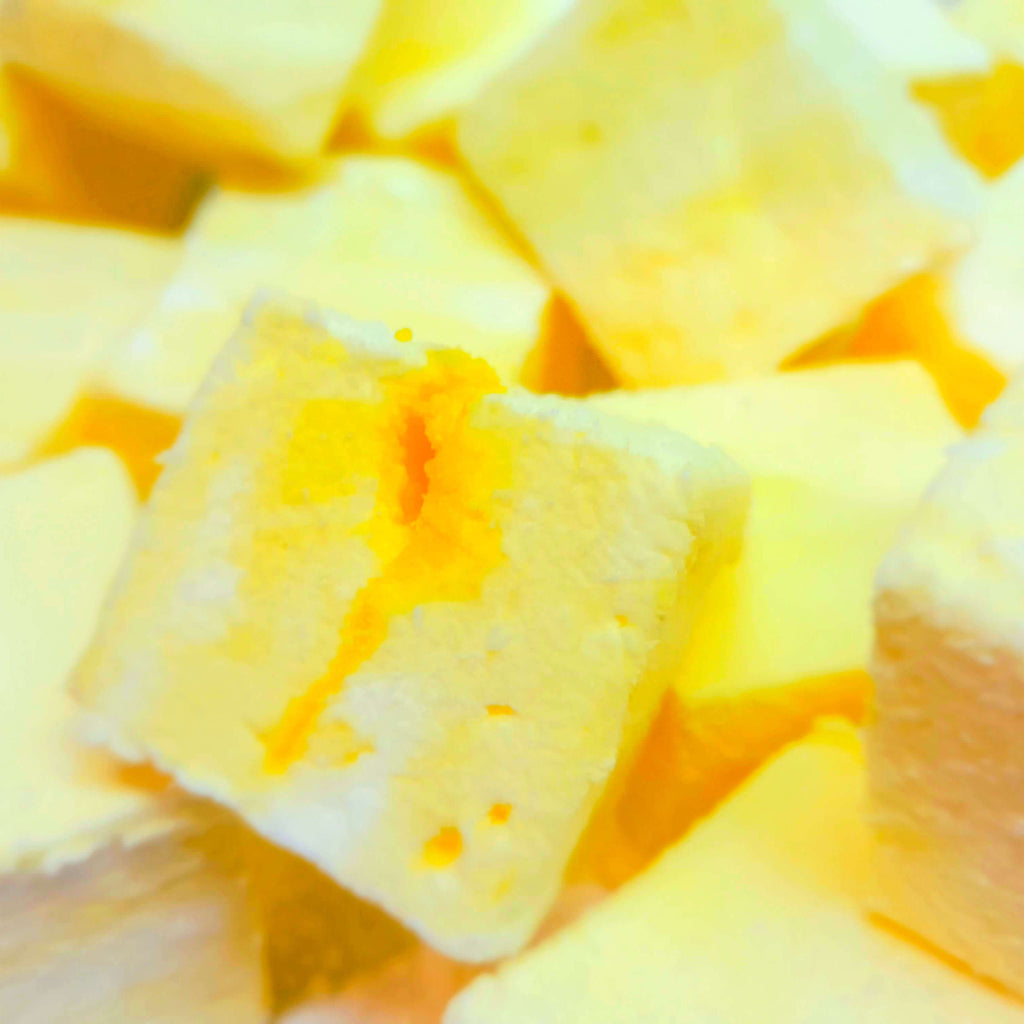 The softest, fluffiest, melt in the mouth handcrafted Lemon flavoured Marshmallow coated in Sherbet