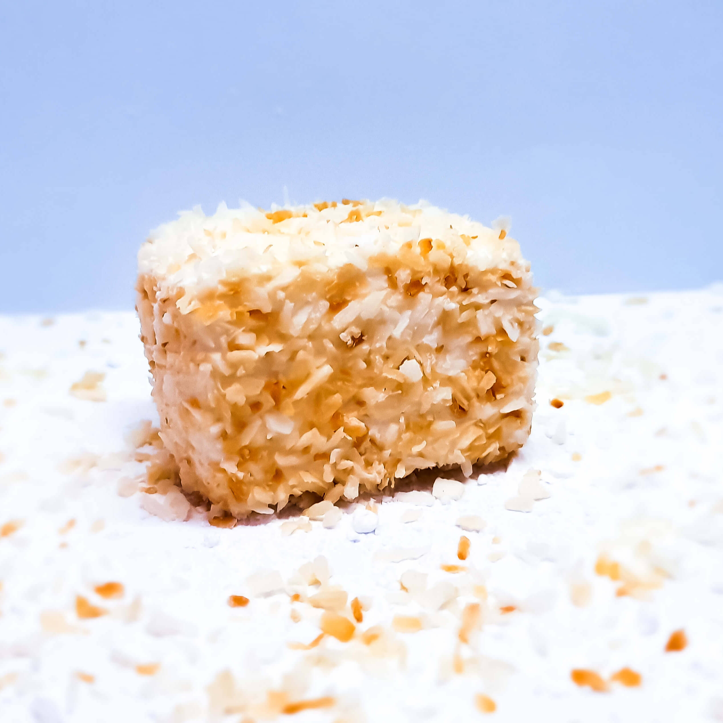 The softest, fluffiest, melt in the mouth handcrafted Vanilla flavoured Marshmallow coated in lightly toasted Coconut flakes