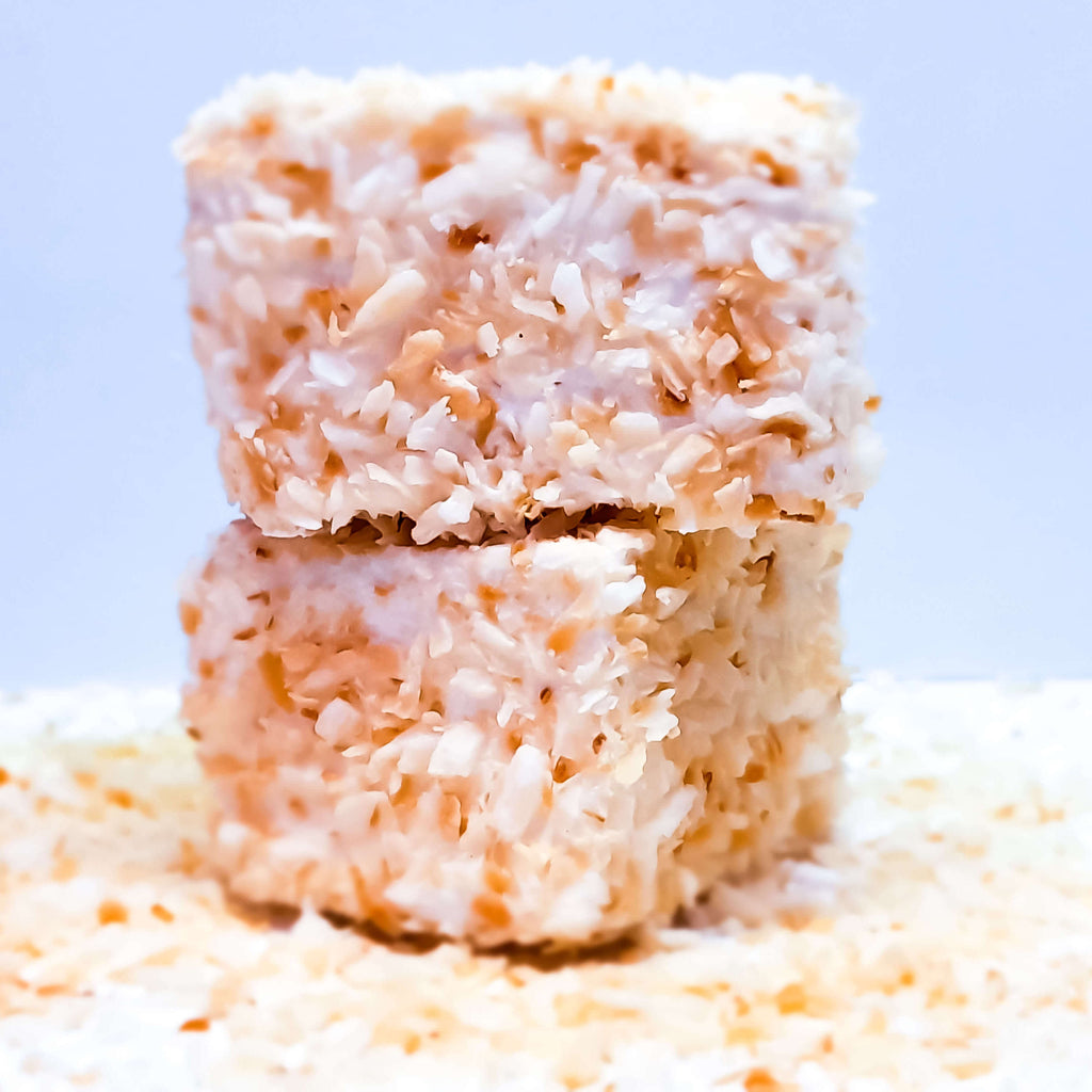 The softest, fluffiest, melt in the mouth handcrafted Vanilla flavoured Marshmallow coated in lightly toasted Coconut flakes