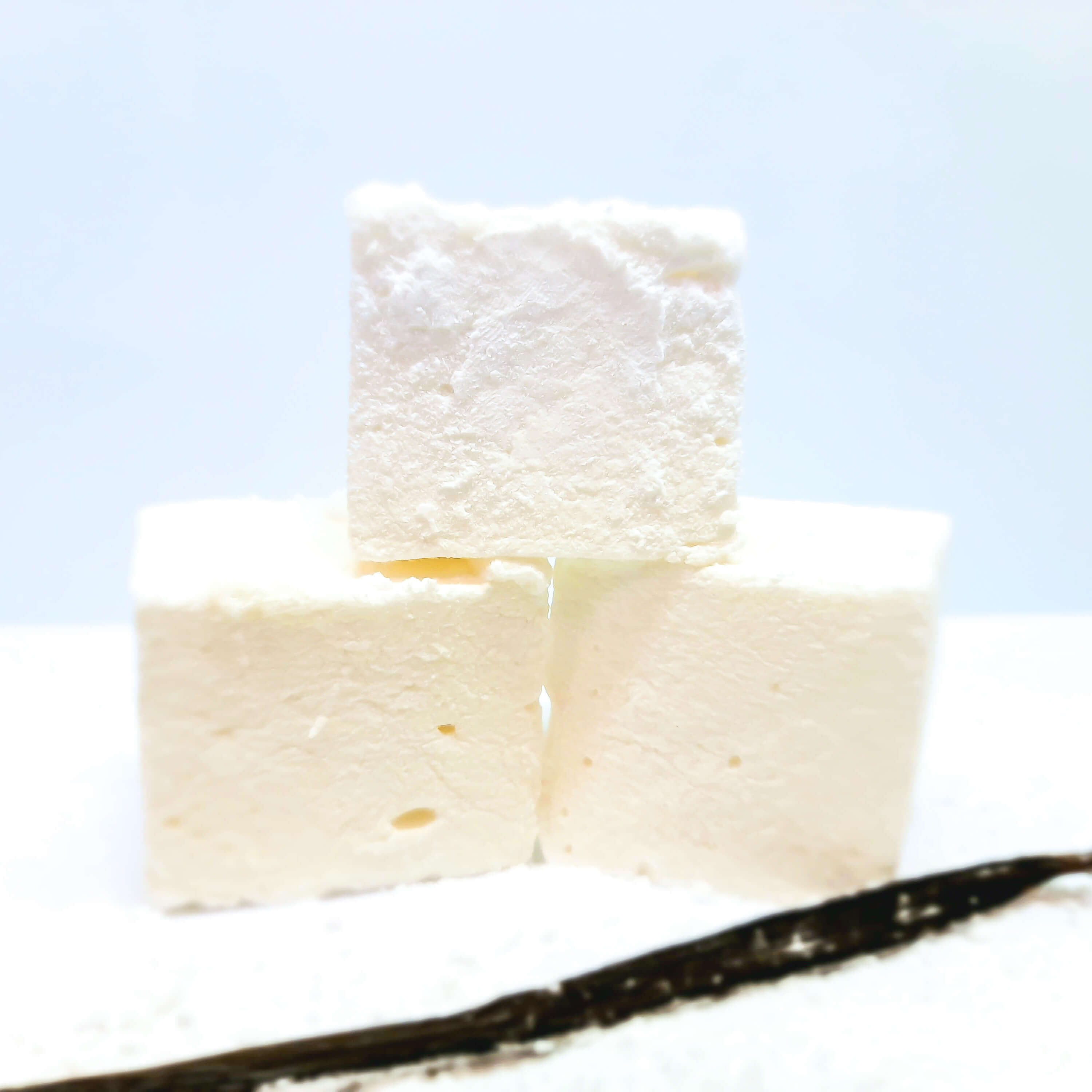 The softest, fluffiest, melt in the mouth handcrafted Vanilla flavoured Marshmallow made with our homemade Vanilla essence